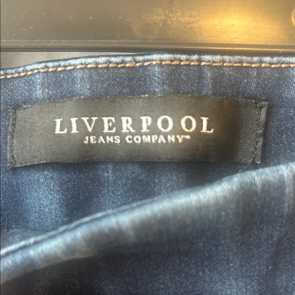 Liverpool Deep Blue Denim Jeans elastic waist - Picture 4 of 8